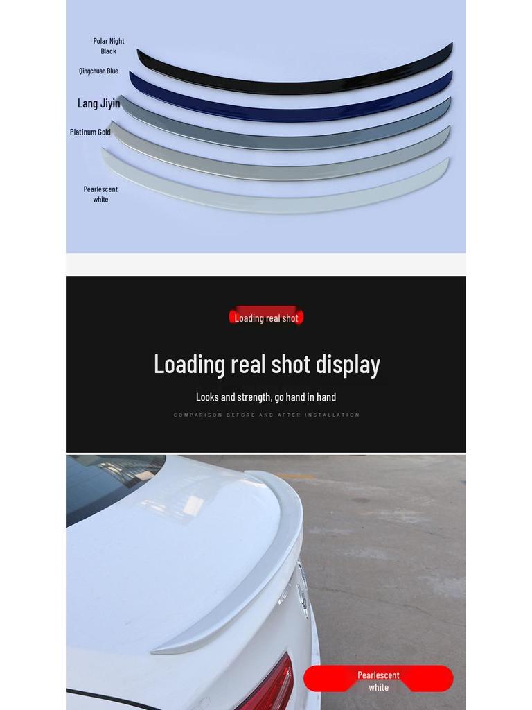 Compatible Hongqi H5 Rear Spoiler: No-Drill Painted Wing for 18 Models