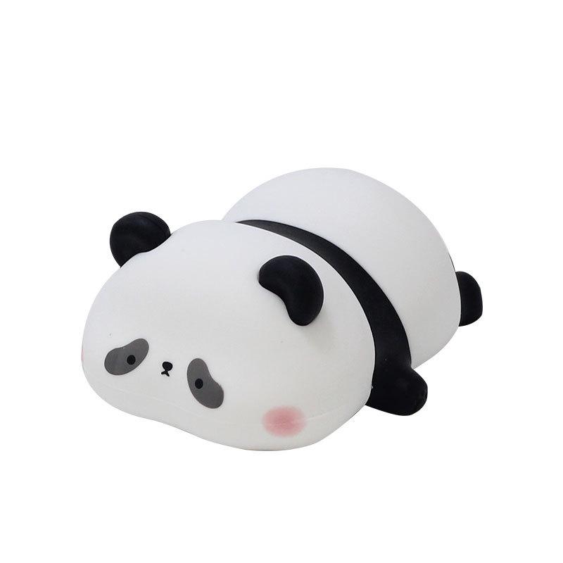Panda Floral Silicone Night Light - Soft, Eye-Friendly Tap Lamp for Kids' Bedroom or Desk