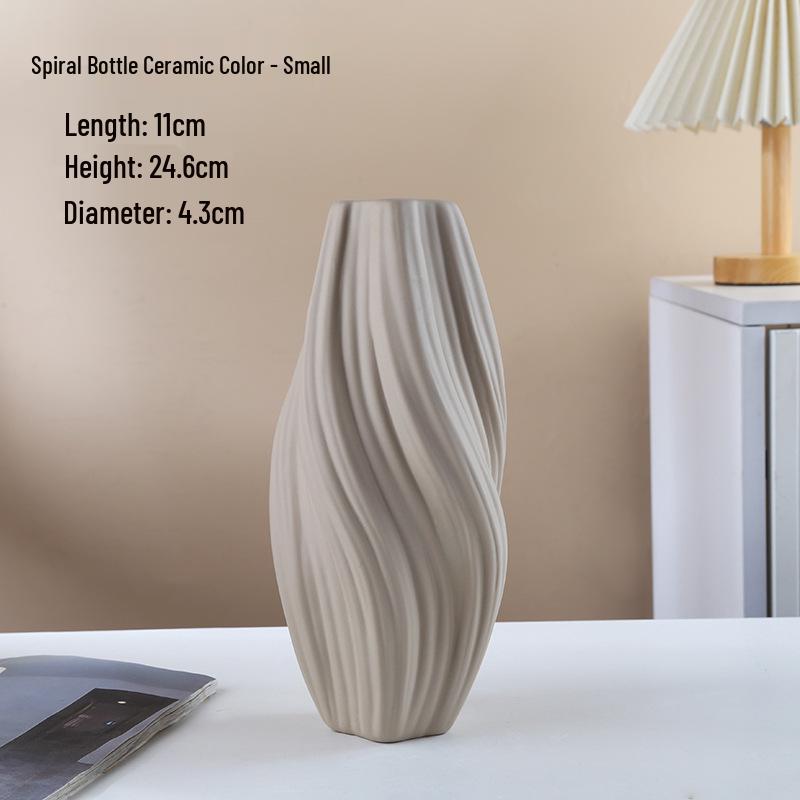 Modern Round Ceramic Vase - Creative Living Room Ornament for Dried Flowers