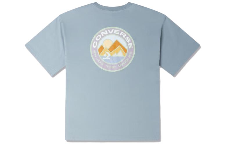 Converse T Shirts Men s Blue Crew Neck Moderate Straight Fit 10025453-A03 M