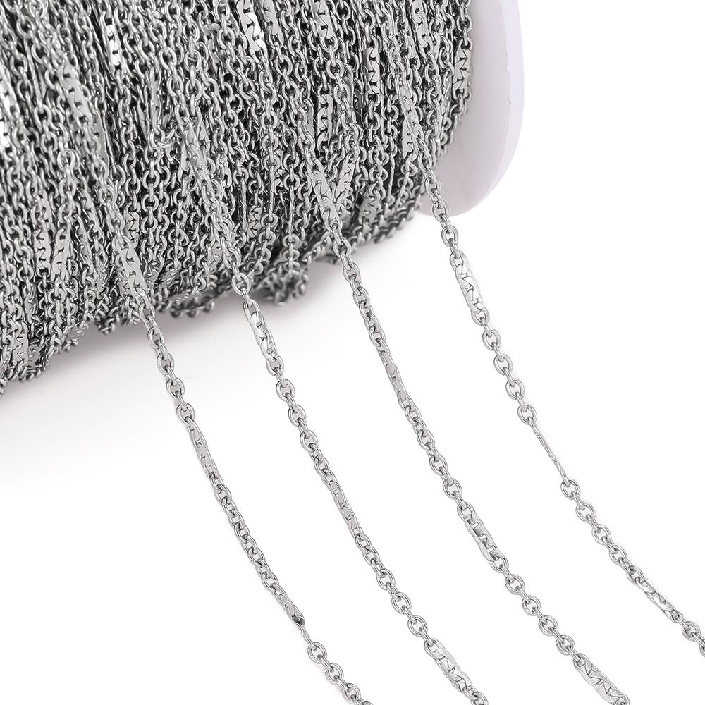 1Meter/Pack Stainless Steel Link Chains Bulk Gold Color Necklace Chains for DIY Bracelet Necklace Jewelry Making Accessories
