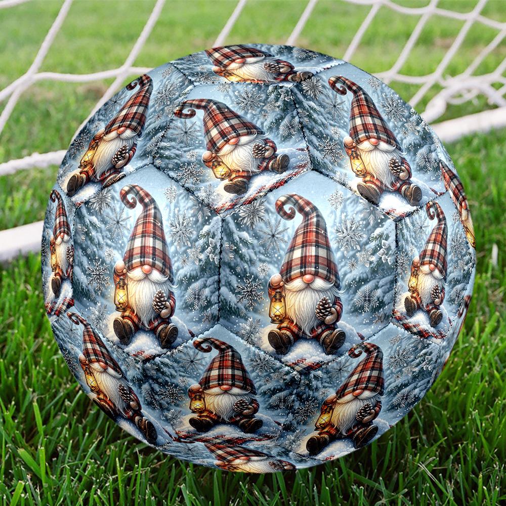 1pc Winter Gnome Scene Size 5 Soccer Ball Professional Match Training Football Indoor &Outdoor Sports Ball Training Ball Lightweight Durable Y46