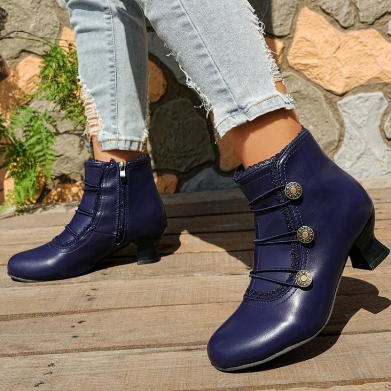 2 new large-size high-heeled women's boots-3 thick-heeled short boots