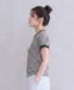 ADERNM Slub Stripe Ringer Crop T Black