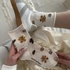 Ladies Spring New Cute and Versatile Cartoon Bear Rolled Edge Loose Mouth In The Tube Socks