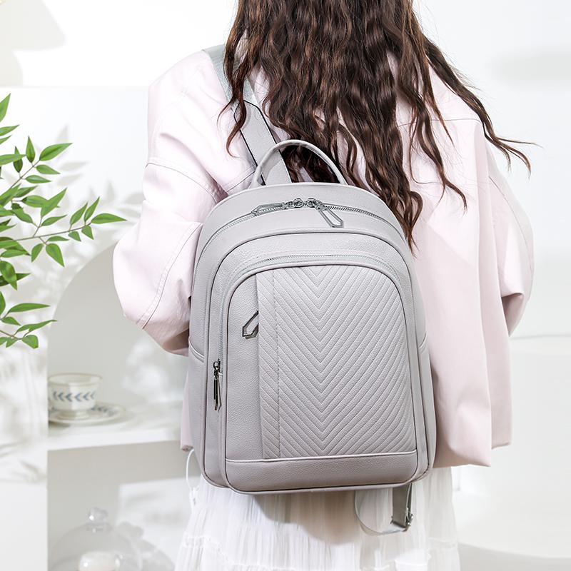 Stilvoller gesteppter Rucksack für Damen Modisches Design mit mehreren Taschen und verstellbaren Trägern