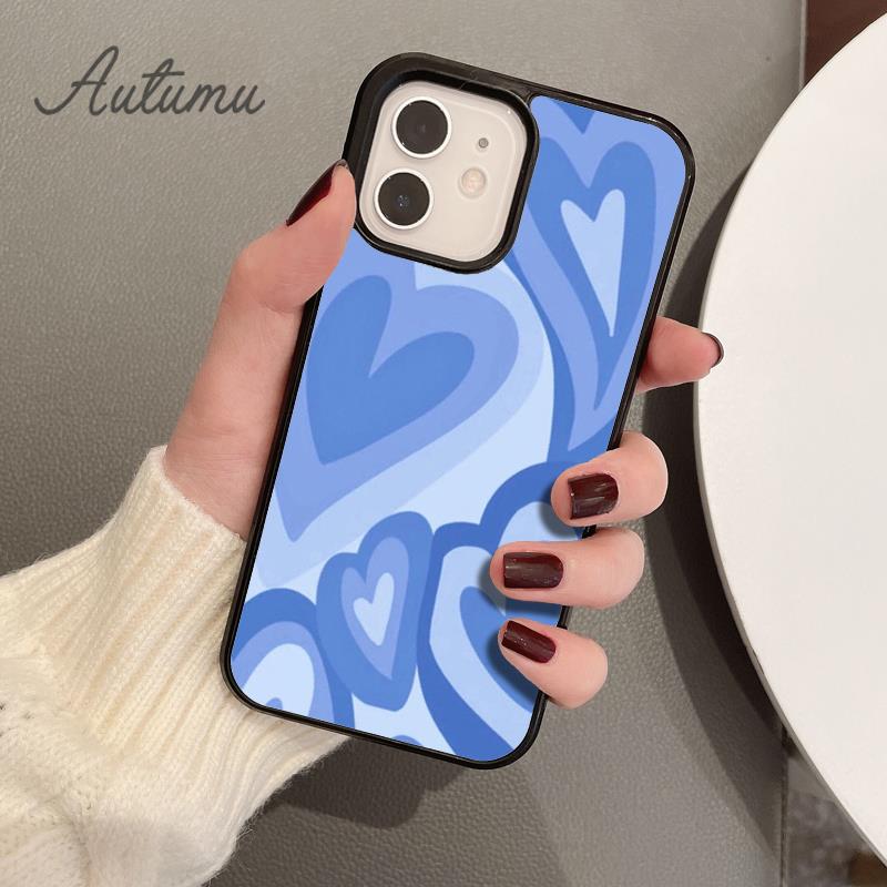 Swirl Hearts Phone Case for iPhone 11 12 13 14 Pro Max Mini X XR XS SE 2020 5 6S 7 8 Plus Samsung Galaxy S21 S22 Cover Shell