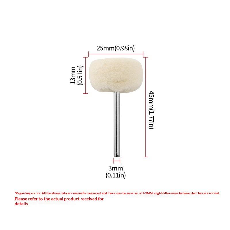 10Pcs Mini Grinding Sanding Head Abrasive Disc Felt 3Mm Shank Buffing Wheels Metal Polish Brush Drill Rotary Tool Accessories