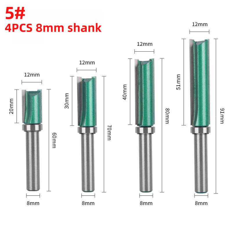 8mm Schaft Kopierfräser, 12mm Durchmesser Gerade Kante, für Gravur und Holzbearbeitung Fräser