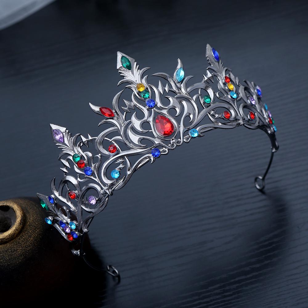 1pc Gothic Gemstones Hair Crown Intricate Medieval Fantasy Design Perfect Cosplay Renaissance Enchanting Special Occasions