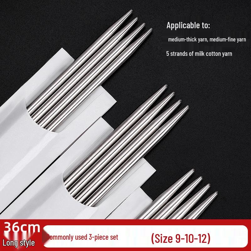 Three Swallow Stainless Steel Knitting Needles Set for Handmade Scarves and Sweaters