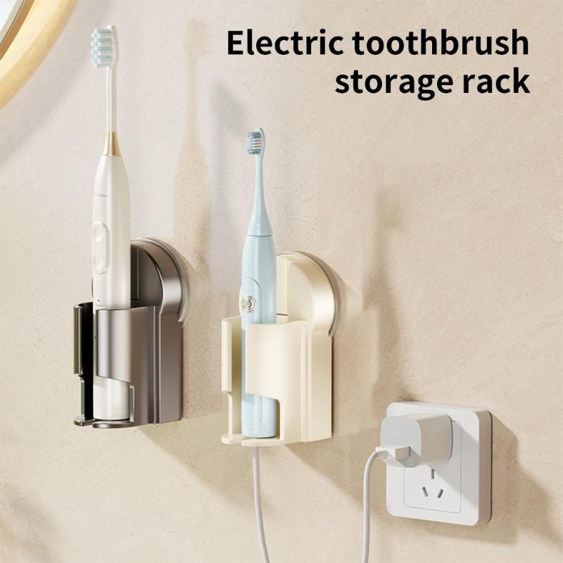 ABS Úložný stojan Držáky na elektrické zubní kartáčky Nástěnný Bez vrtání Koupelnové organizéry s přísavkou do sprchy