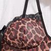 Source, New European and American Models, Comfortable and Breathable Leopard Print Lace Mesh Sexy Suspender Nightdress