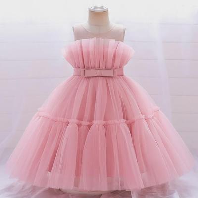 New Girls' Puffy Mesh Birthday Princess Dress - European & American Style