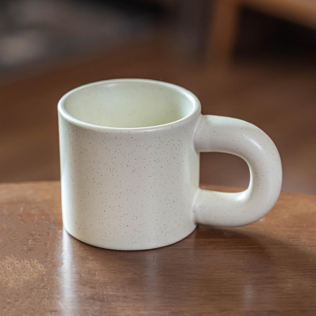 Creative Mug Thick Handle Ceramic Cup Breakfast Cup Sesame Glaze High Value Water Cup Home Office Coffee Cup