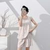 Lyocell cotton pajamas with chest pads women's spring and summer loose thin sleeveless vest shorts set simple loungewear