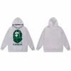 Mens Oversized Hooded Sweatshirt With Ape Head Print Heavyweight Cotton Long Sleeve Pullover Daily Wear