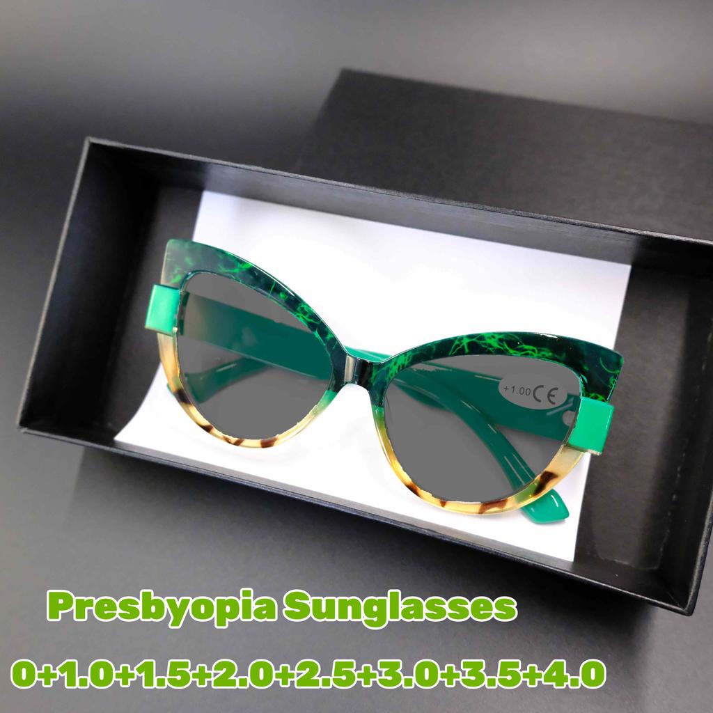New Vintage Oversized Cat Eye Presbyopia Sunglasses for Women Stylish Personalized UV Resistant Far Sight Eyeglasses Diopter