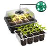 1PC 12-hole Seedling Hole Plate with Lamp Seedling Feeder Plus White Label Special Pot Nutrition Box Plastic Bowl Rectangular Holder