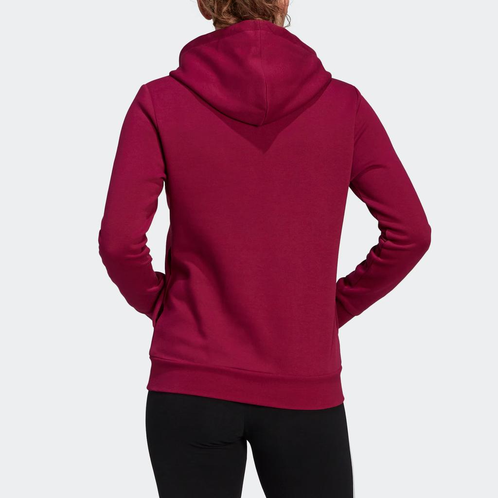 Adidas Sudadera con capucha con estampado de letras y mangas largas para mujer, tops rojos GP8733