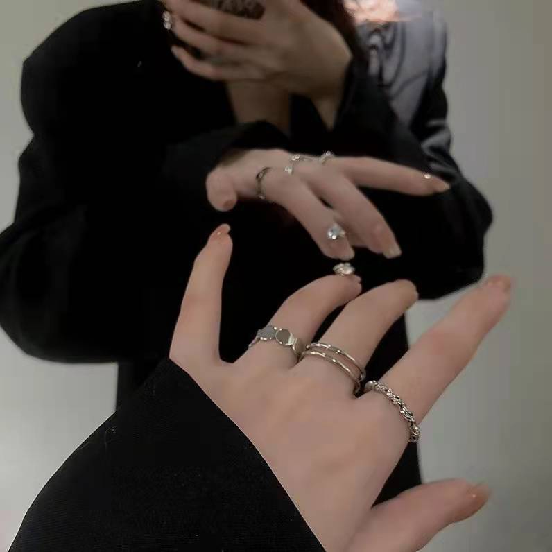 Advanced Sense Combination, Stacked Ring, Female, Japanese and Korean Retro Niche Temperament, Dancing, Open Index Finger Ring Tide