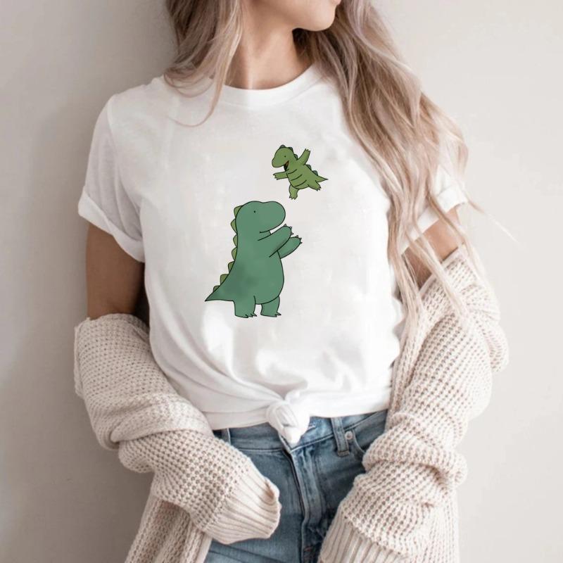 Womens Cute Angry Dinosaur Tshirt Fabric Is Comfortable and Soft Suitable for Daily Wear   Vintage Clothes Women Clothes