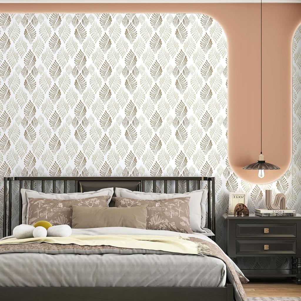 Modern Brown Peel and Stick Wallpaper Boho Brown and Beige Self Adhesive Removable Wallpaper Waterproof Geometric Contact Paper