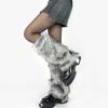 Long Tube Women Fur Leg Warmers Thickened Fur Knee Cover Gothic Punk Fur Leg Warm Socks  Women
