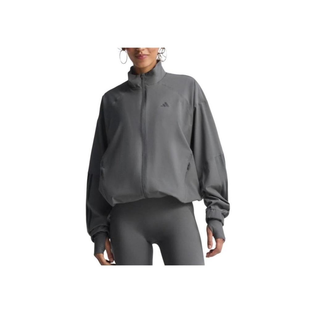 adidas Giacca a vento Hyperglam Tessuto ad asciugatura rapida Collo alto Tessuto Giacca sportiva Giacche da donna JX3856