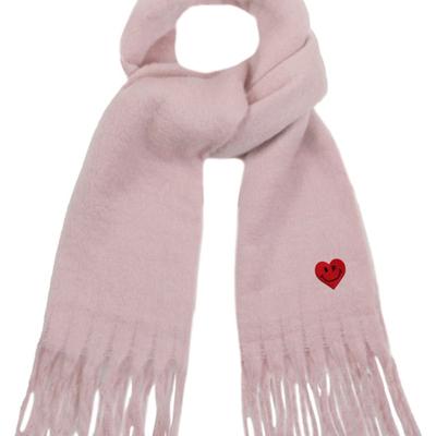 GRAVER [BAG&ACC] Heart Smile Embroidered Bold Muffler_Pink