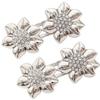 Detachable Alloy Waist Cincher Button Sparkling Crystal Flower Closure No Sew Fashion Accessory