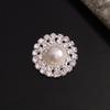 Engood 100Pcs 22mm Pearl Center Double Rhinestone Button Sewing Trim & Embellishments Craft Buckles for Wedding DIY Hair  HZ276