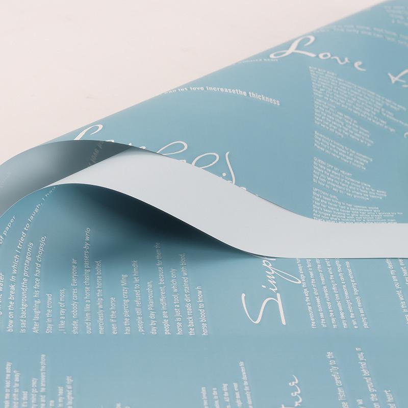 20Pcs Waterproof Floral Wrapping Paper Double Sided Elegant Letter Printed Bouquet Packing Material Bouquet Wrapping Paper