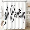 Bathroom Shower Curtain with Beautiful Design White Custom Printing for Bathroom Decorations