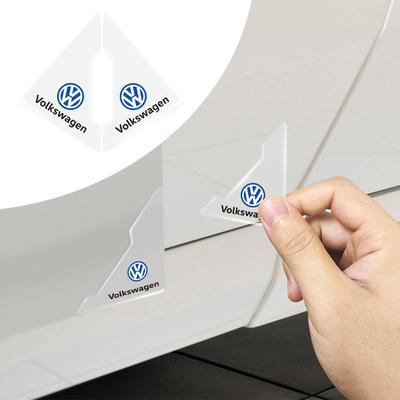 RUNTB1 2pcs Transparent Door Corner Anti-collision Protector Stickers For VW Jetta Golf Beetle CC EOS GTI MK4 Accessories