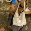 Bolsa de Ombro Único Bordada com Nuvens, Bolsa de Mão Tote Doce e Artística Estilo Floresta