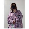 Blackbb Women's Tie-Dyed Plaid Shirt, 24 Spring and Autumn New Loose Casual Lazy Coat