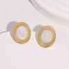 Hypoallergenic Vintage New Stainless Steel Drip Earrings Classic Retro Light Luxury 18k Gold Non-fading Stud Earrings