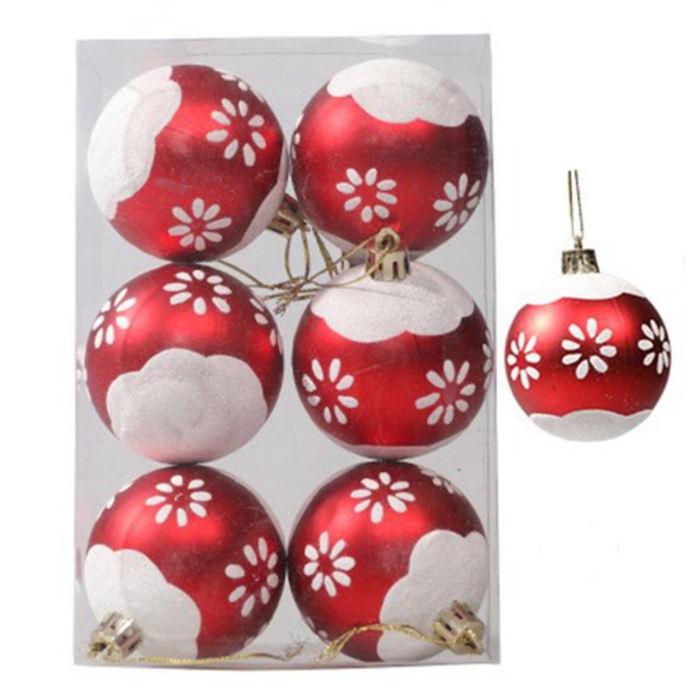 

6Pcs Durable Plastic Christmas Ball Set 10 Colors 6cm Xmas Ornament Ball Suspensable Christmas Tree Balls Home 1.5cm