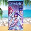 1pc K POP Beach Towel Single Sided 2D Print Soft Microfiber Beach Towel Beach Pool Spa Bathroom K-Pop Decor Trendy Gift For Fans
