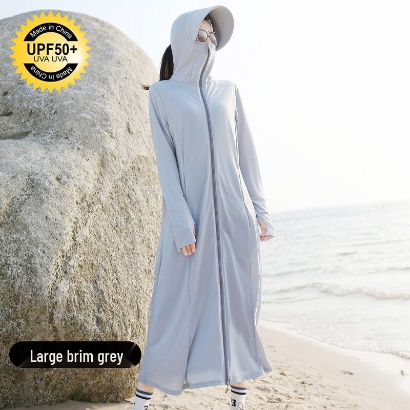 Women's Extra Long Breathable Ice Silk UV Protection Sunscreen Jacket - Casual Outdoor Style