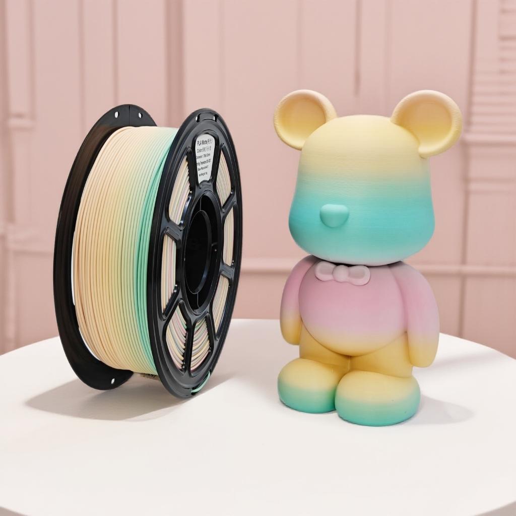 Oem Manufacturing 3d Printer Filament Plastic PLA Matte Gradient Rainbow 1.75mm Universal 1KG Made In China