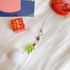 Christmas Tree Phone Lanyard with Acrylic Leaves Designs Bead Decorations Phone Hanging Pendant for Holiday Decors