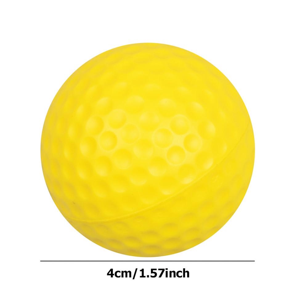 6pcs 4cm Yellow PU Soft Golf Ball Adult Stress Relief Kneading Toys Indoor Golf Practice Accessories Creative Release Toys Gifts