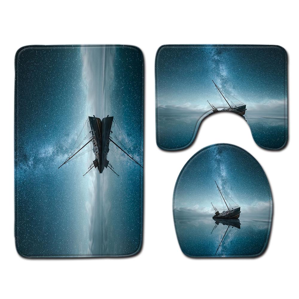 Star Bathroom Floor Mat Toilet Three-Piece Set
