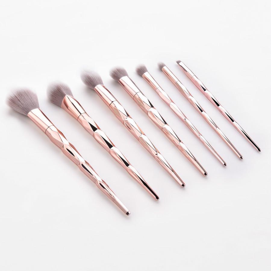 7pcs Makeup Brushes Set Spiral Rose Gold Handle Cosmetic Foundation Blusher Powder