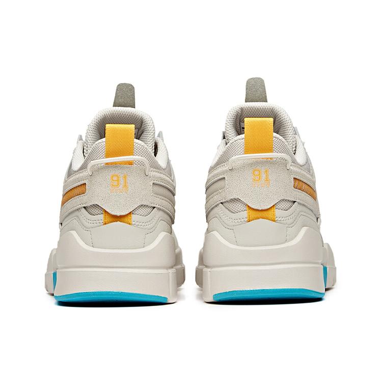 Anta Life Collection Low Top Skateboard Shoes Men's Gray Yellow 912118080-2