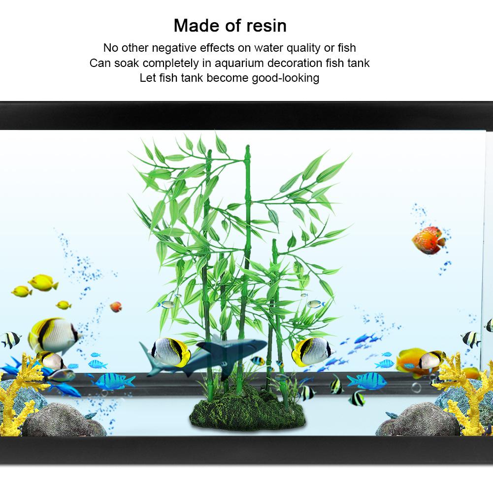 Aquarium Artificial Vivid Simulation Bluestone Bamboo for Fish Tank Water Plants Landscape