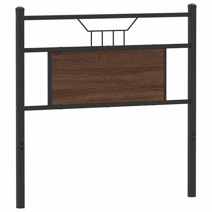 VidaXL Headboard Brown Oak 90 Cm Engineered Wood and Steel, Headboard Panel, Headboard for Single Bed,, Headboard 4106869