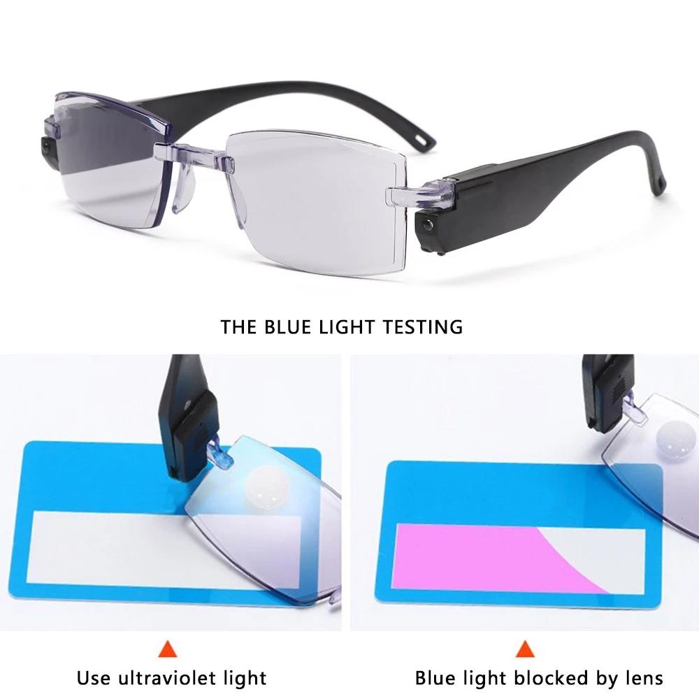 Intelligent Zoom Reading Glasses with LED Light for Presbyopia +1 0 To +3 5 for Men Women